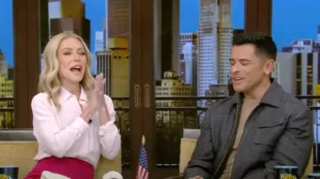 Brunello Cucinelli Linen Full-Zip Bomber Jacket used by Mark Consuelos as seen in LIVE with Kelly and Mark on January 29, 2025