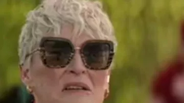 Dolce & Gabbana Half Print Oversized Square-Frame Sunglasses worn by Ginny (Glenn Close) as seen in Back in Action