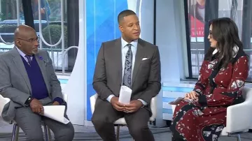 Sandro Rosa Printed Crepe Dress worn by Savannah Sellers as seen in Today on January 29, 2025