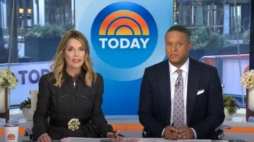 Brock Collection Tomi Linen Fit & Flare Dress worn by Savannah Guthrie as seen in Today on January 30, 2025
