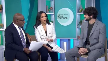 Veronica Beard Miller Stripe Wool Blend Dickey Jacket worn by Laura Jarrett as seen in Today on January 30, 2025