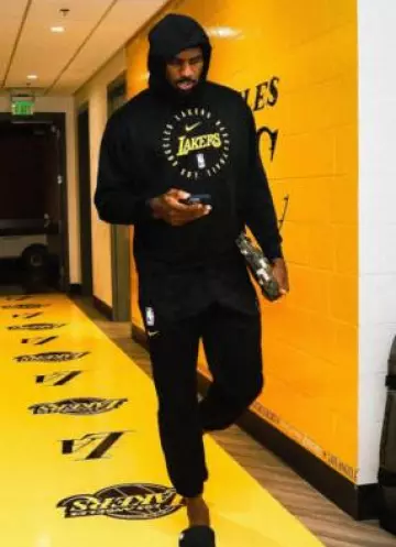 Nike Black Offcourt Adjust Slides worn by LeBron James on the Instagram account @lakers