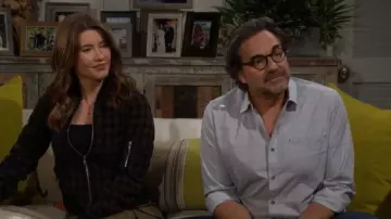 A.L.C. Andrew Wool Bomber Jacket worn by Steffy Forrester(Jacqueline MacInnes Wood) as seen in The Bold and the Beautiful on January 30, 2025