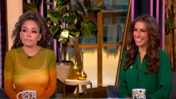 Monse Printed Mesh Hankerchief Hem Midi Dress worn by Sunny Hostin as seen in The View on January 30, 2025