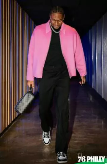 Amiri White & Black Low Skel Top Sneakers worn by Tyrese Maxey on the Instagram account @miamiheat