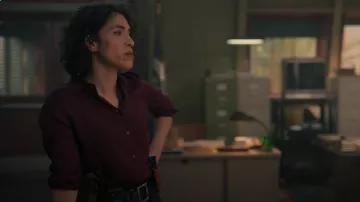 Equipment Essential Silk Button-Up Shirt worn by Tishmal 'Tish' Kwá'la (Tonantzin Carmelo) as seen in NCIS: Origins (S01E03)