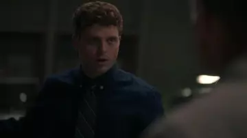 Brooks Brothers Argyle & Sutherland Rep Tie worn by Special Agent Bernard Randolf (Caleb Foote) as seen in NCIS: Origins (S01E05)