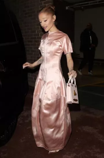 Schiaparelli Satin Corset Dress worn by Ariana Grande in London on January 23, 2025
