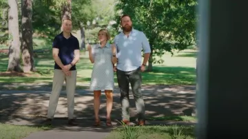 Faherty Rae Linen Blend Mini Shirtdress worn by Erin Napier as seen in Home Town (S09E05)