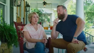 Madewell Cream Pink Central Tunic Ombré Gingham Check Oversized Shirt worn by Erin Napier as seen in Home Town (S09E06)