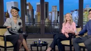 John Galliano 1995 Houndstooth Jacket worn by Laverne Cox as seen in LIVE with Kelly and Mark on February 3, 2025