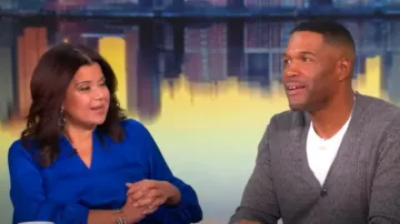 Whistles Molly Vestido midi satinado usado por Ana Navarro como se ve en The View el 31 de enero de 2025