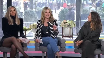 Pantalón con dardos de mezcla de lino de Massimo Dutti usado por Melissa Garcia como se ve en Today el 31 de enero de 2025