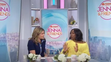 Ckikiou Spring Fall Round Neck Batwing Lindo suéter recortado usado por Ego Nwodim como se ve en Today with Hoda & Jenna el 3 de febrero de 2025