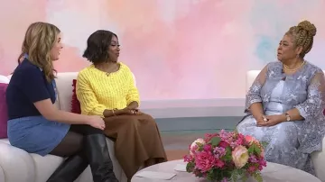 Sandro Brooke Mixed Media Denim Mini Shirtdress worn by Jenna Bush Hager as seen in Today with Hoda & Jenna on February 3, 2025