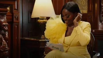 Oyenwen Yellow Tulle Power Suit worn by Wendy OSefo as seen in The Real Housewives of Potomac (S09E17)
