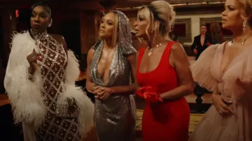 Bronx and Banco Amalia Rhinestone Noir Gown worn by Ashley Darby as seen in The Real Housewives of Potomac (S09E17)