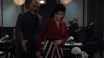 Banana Republic Nezha Merino Sweater Polo worn by Portia Robinson (Brook Kerr) as seen in General Hospital on January 31, 2025