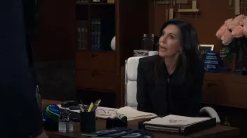 Theory Slim Double Breasted Jacket worn by  Anna Devane (Finola Hughes) as seen in General Hospital on January 31, 2025