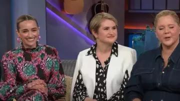 Libertine Acid Trip Mock Neck Dress worn by Brianne Howey as seen in The Kelly Clarkson Show on February 5, 2025