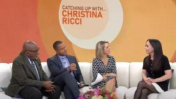 Sandro Paradis Pleated-Hem Mini Dress worn by Christine Ricci as seen in Today on February 5, 2025