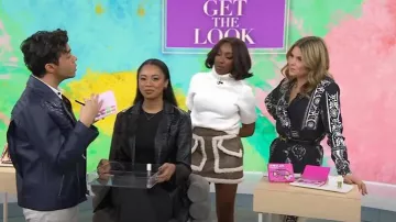 Falda Aknvas Cherry usada por Ego Nwodim como se ve en Today with Hoda & Jenna el 5 de febrero de 2025