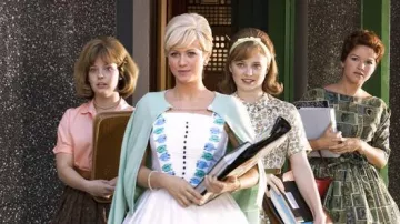 Coutura Vintage '60s Blue and Green Tulips Designer Dress worn by Amber Von Tussle (Brittany Snow) in Hairspray