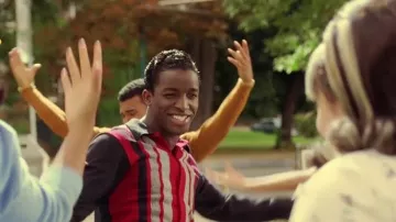 Madcap England Donovan Retro Mod Polo Cardigan worn by Seaweed (Elijah Kelley) in Hairspray