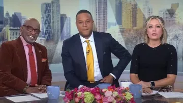 DKNY Short-Sleeve Button Sweater worn by Dylan Dreyer as seen in Today on February 6, 2025