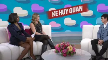 Cinq a Sept Joel Feather Hem Dress usado por Ego Nwodim como se ve en Today with Hoda & Jenna el 6 de febrero de 2025