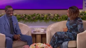 Ganni Printed Ruched Mesh Maxi Dress worn by Jennifer Hudson in The Jennifer Hudson Show on February 1, 2025