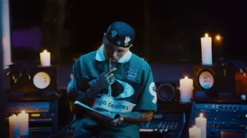 Bottega Desires Green Striped 'Futbol' Jersey worn by Chris Brown in Chris Brown - Residuals (Official Video)