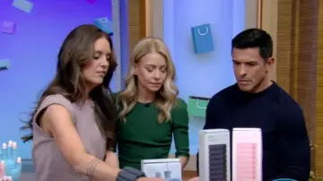 Anthropologie The Gemini Twofer Sweater + Dress Set worn by Monica Mangini as seen in LIVE with Kelly and Mark on February 6, 2025