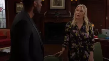 Cinq a Sept Brigitte Floral Jacey Dress worn by  Brooke Logan(Katherine Kelly Lang) as seen in The Bold and the Beautiful on February 6, 2025