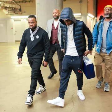 Casablanca Black Crystal CC-Logo Sweatshirt worn by Yo Gotti on the Instagram account @zillionairedoe