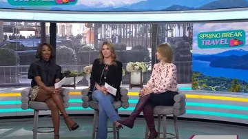 Stuart Weitzman City Over-the-Knee Boot worn by Samantha Brown as seen in Today with Hoda & Jenna on February 7, 2025