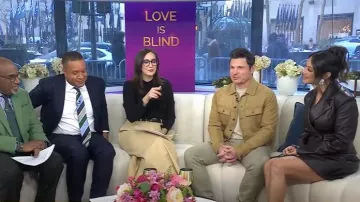 Robe veste en cuir Marianna Senchina Swan portée par Vanessa Minnillo comme on le voit dans Today le 10 février 2025