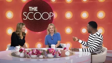 Saint Laurent Stripe Crewneck Sweatshirt worn by Justin Sylvester as seen in Today with Hoda & Jenna on February 10, 2025