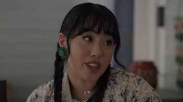 Mango Flowers Raffia Earrings worn by Lily (Artemis) as seen in Sweet Magnolias (S04E07)