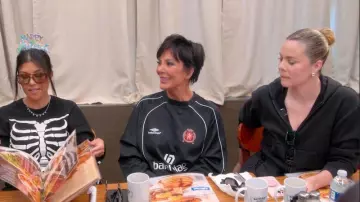 Balenciaga Paris Soccer T-Shirt worn by Kris Jenner as seen in The Kardashians (S06E01)