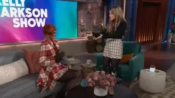 Jean Paul Gaultier Tartan Wool Blanket Skirt Suit worn by Laverne Cox as seen in The Kelly Clarkson Show on February 7, 2025