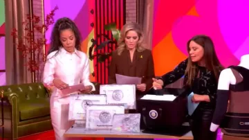 Christopher John Rogers Sailor Back Lace-Up Shirtdress worn by Sunny Hostin as seen in The View  on February 10, 2025