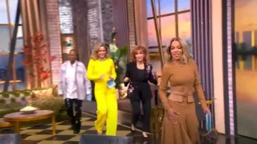 Sergio Hudson Leather Corset Belt worn by Sunny Hostin as seen in The View on February 11, 2025