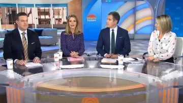 Vanessa Seward Elise Chemise en soie à imprimé animal portée par Savannah Guthrie comme on le voit dans Today le 11 février 2025