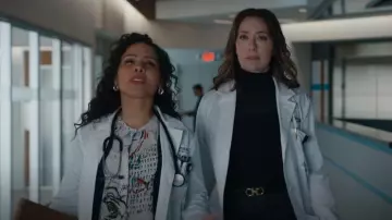 Zara Tied Print Blouse worn by Dr. Gina Walker (Amirah Vann) as seen in Doc (S01E01)