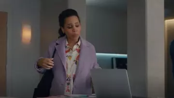 Maje Mauve Double-Sided Bouclé Coat worn by Dr. Gina Walker (Amirah Vann) as seen in Doc (S01E04)