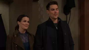 LAUREN Ralph Lauren Plaid Wool Blend Coat worn by  Chelsea Lawson(Melissa Claire Egan) as seen in The Young and the Restless  on February 5, 2025