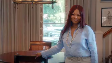 Chanel Gold & Faux Pearl Layered Necklace Large worn by Garcelle Beauvais as seen in The Real Housewives of Beverly Hills (S14E11)