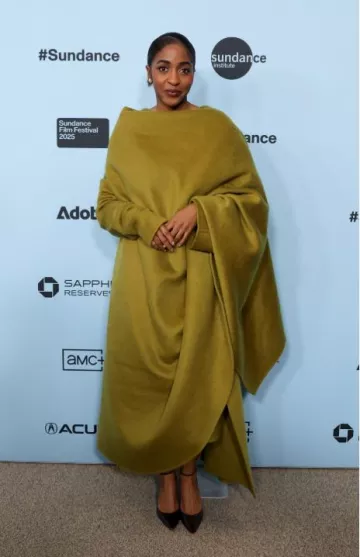 The Row Liisa D’orsay Pump in Leather worn by Ayo Edebiri at Opus Premiere at Sundance Film Festival on January 27, 2025