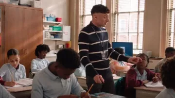 J Crew Heritage Cotton Crewneck Sweater worn by Jacob Hill (Chris Perfetti) as seen in Abbott Elementary (S04E14)